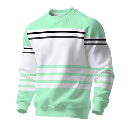 Sudadera de manga larga para hombre con rayas y bloques de color