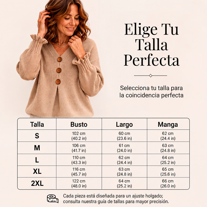 👚✨Jersey de punto de cuello en V para mujer