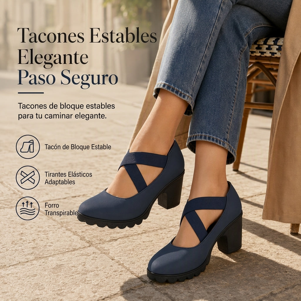 🏷️MITAD DE PRECIO🏷️ Zapatos Mary Jane para mujer con puntera redonda, tira cruzada, tacón grueso, plataforma y tacones altos con recortes