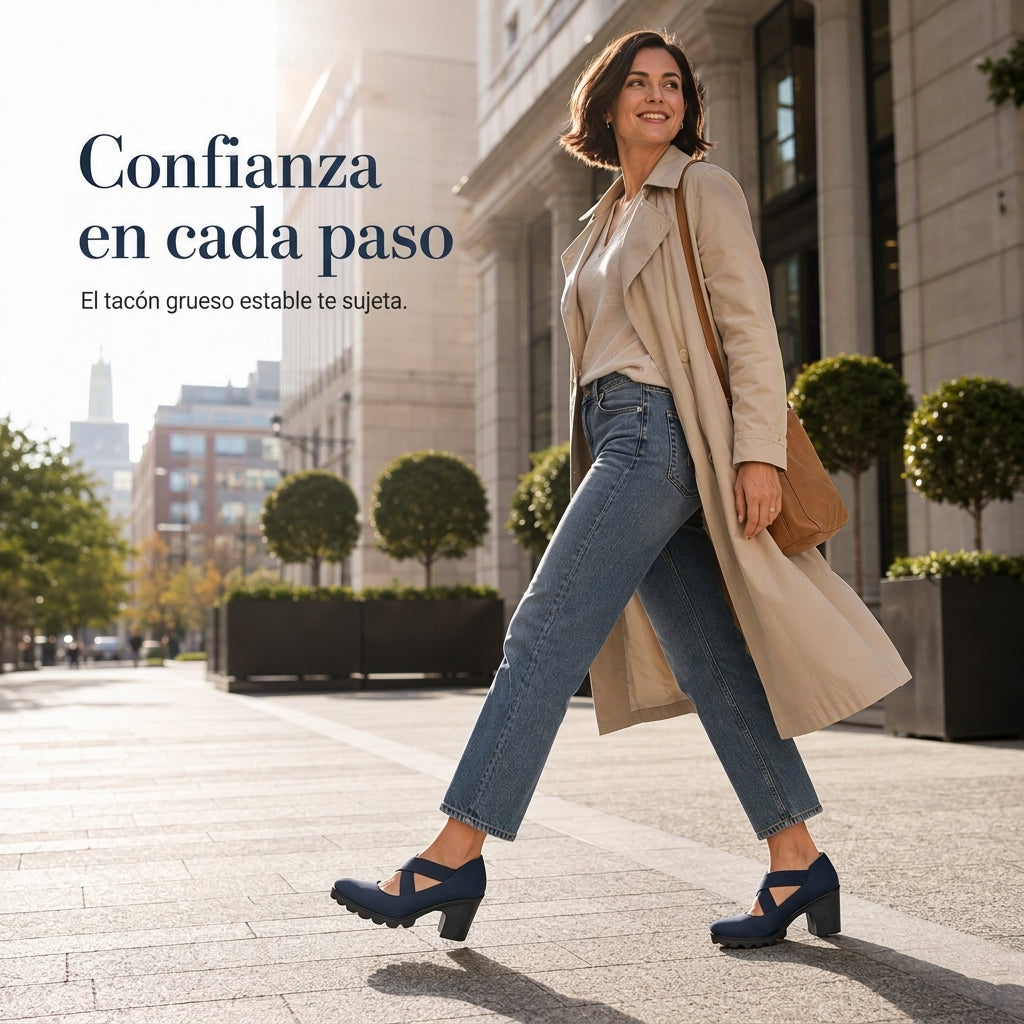 🏷️MITAD DE PRECIO🏷️ Zapatos Mary Jane para mujer con puntera redonda, tira cruzada, tacón grueso, plataforma y tacones altos con recortes