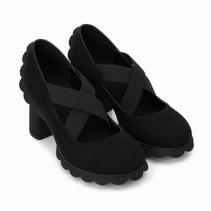 🏷️MITAD DE PRECIO🏷️ Zapatos Mary Jane para mujer con puntera redonda, tira cruzada, tacón grueso, plataforma y tacones altos con recortes