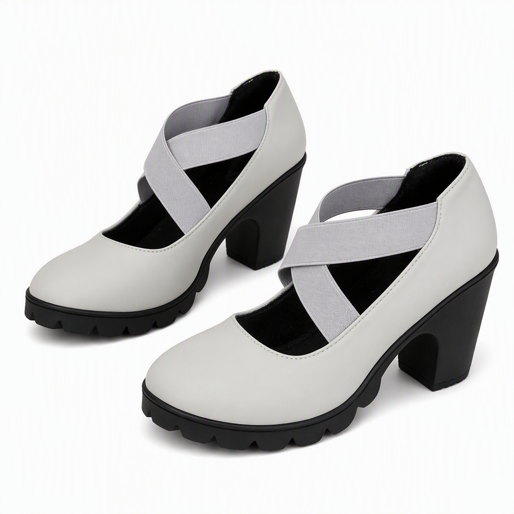 🏷️MITAD DE PRECIO🏷️ Zapatos Mary Jane para mujer con puntera redonda, tira cruzada, tacón grueso, plataforma y tacones altos con recortes