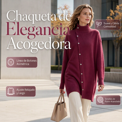 🧥✨ Cárdigan Elegante para Mujer – Cuello Alto, Corte Oversize Cómodo y Calidez Sofisticada para Otoño e Invierno