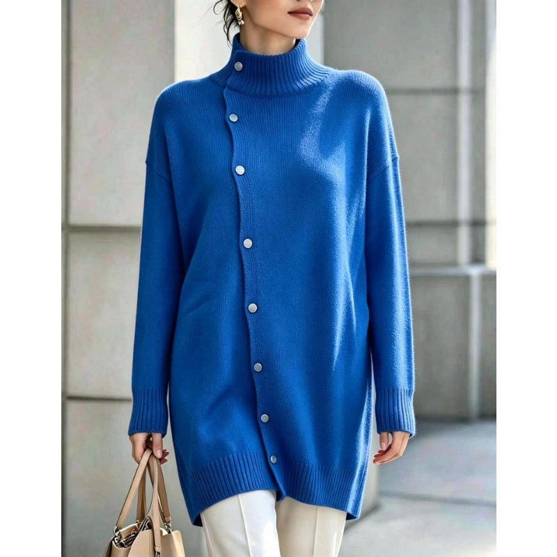 🧥✨ Cárdigan Elegante para Mujer – Cuello Alto, Corte Oversize Cómodo y Calidez Sofisticada para Otoño e Invierno