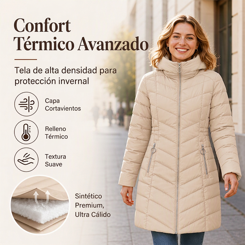 ⏰🔥 ENVÍO GRATIS 🧥❄️ Abrigo de Invierno con Capucha para Mujer – Aislante, Cálido y Resistente al Frío para el Día a Día