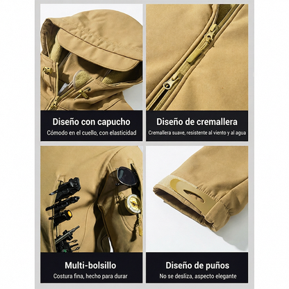 Chaqueta cálida impermeable para hombre para exteriores
