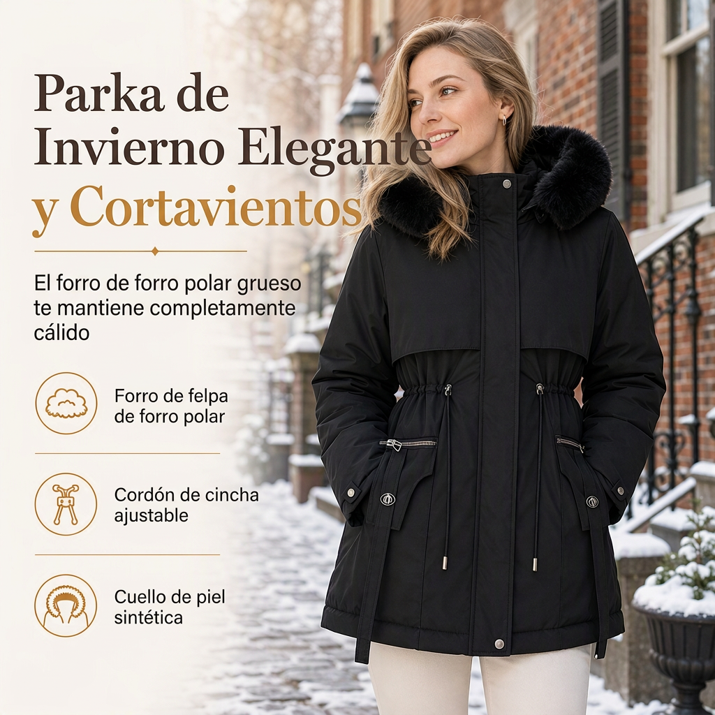 🏆Éxito de ventas🏆🧥 Elegante parka de invierno – A prueba de viento de doble capa