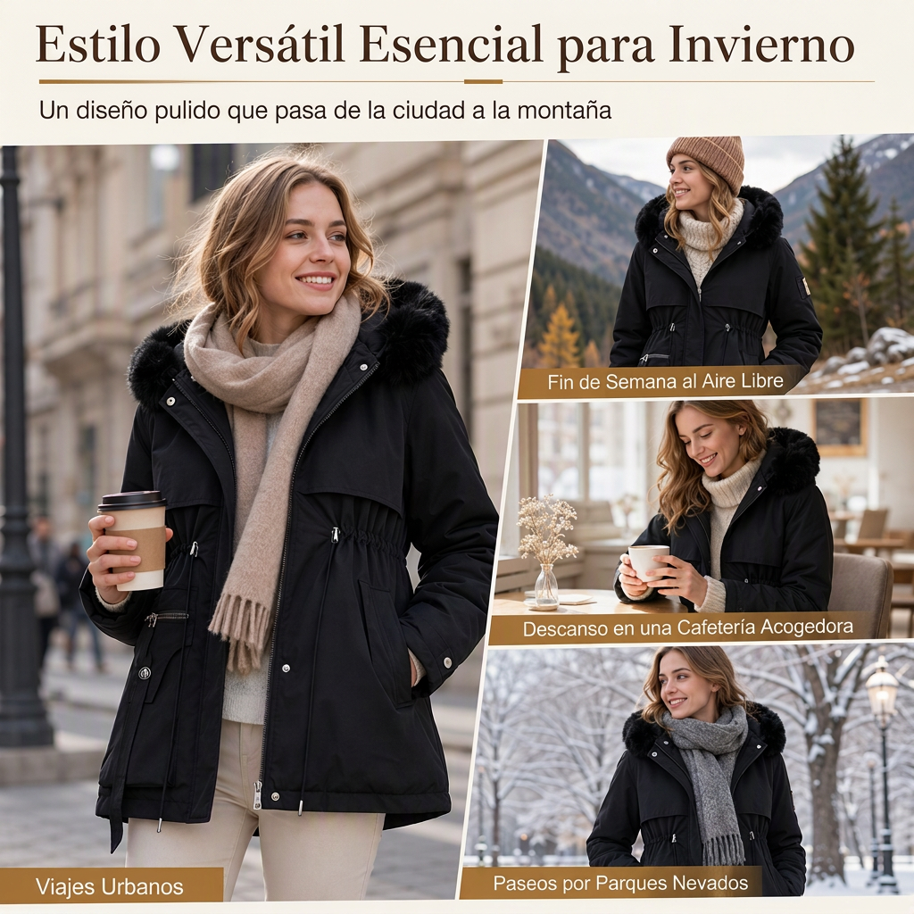 🏆Éxito de ventas🏆🧥 Elegante parka de invierno – A prueba de viento de doble capa