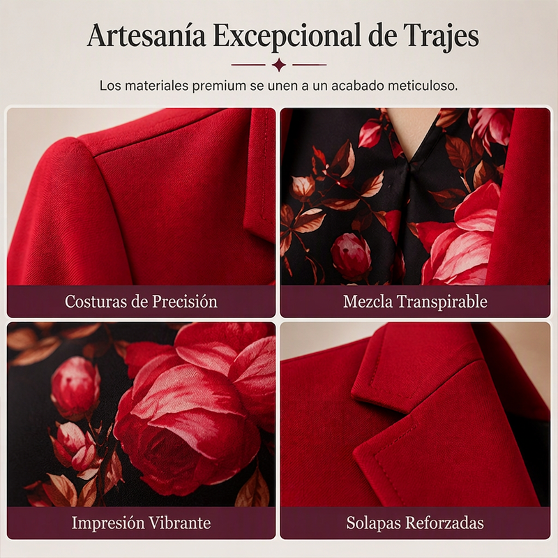 ✨ Conjunto Elegante de Traje de 3 Piezas para Mujer – Estampado Floral, Corte Sofisticado y Estilo Profesional