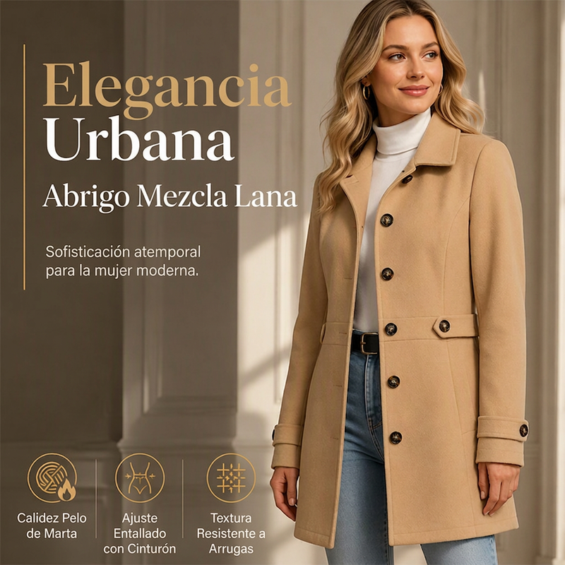 🧥✨ Abrigo Elegante de Mezcla de Lana para Mujer – Corte Entallado, Calidez Premium y Estilo Urbano Sofisticado