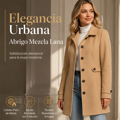 🧥✨ Abrigo Elegante de Mezcla de Lana para Mujer – Corte Entallado, Calidez Premium y Estilo Urbano Sofisticado
