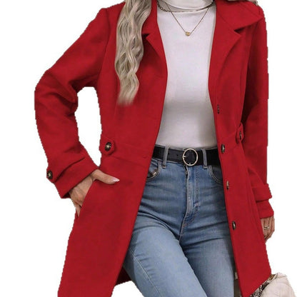 🧥✨ Abrigo Elegante de Mezcla de Lana para Mujer – Corte Entallado, Calidez Premium y Estilo Urbano Sofisticado