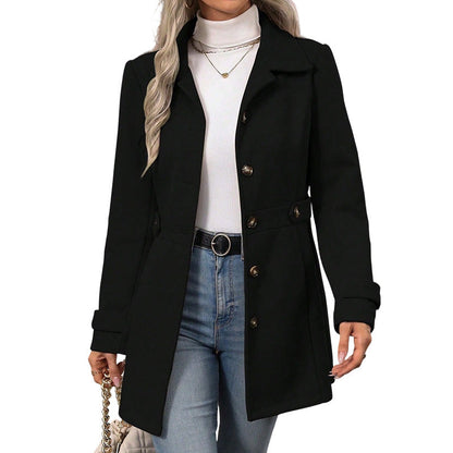 🧥✨ Abrigo Elegante de Mezcla de Lana para Mujer – Corte Entallado, Calidez Premium y Estilo Urbano Sofisticado