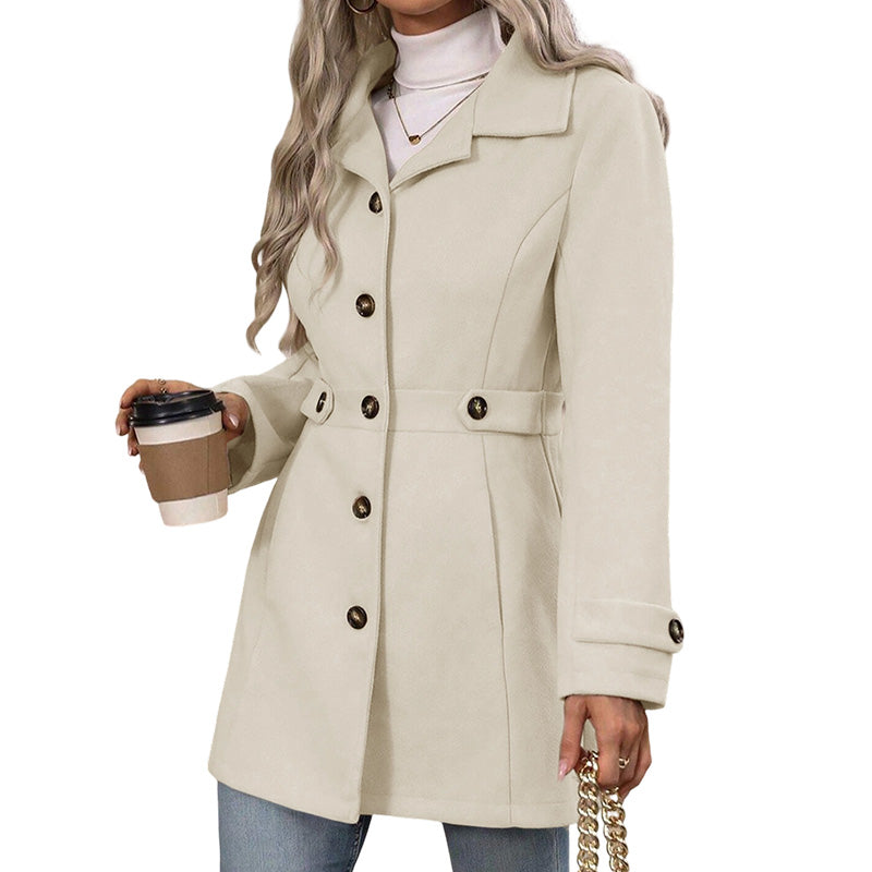 🧥✨ Abrigo Elegante de Mezcla de Lana para Mujer – Corte Entallado, Calidez Premium y Estilo Urbano Sofisticado