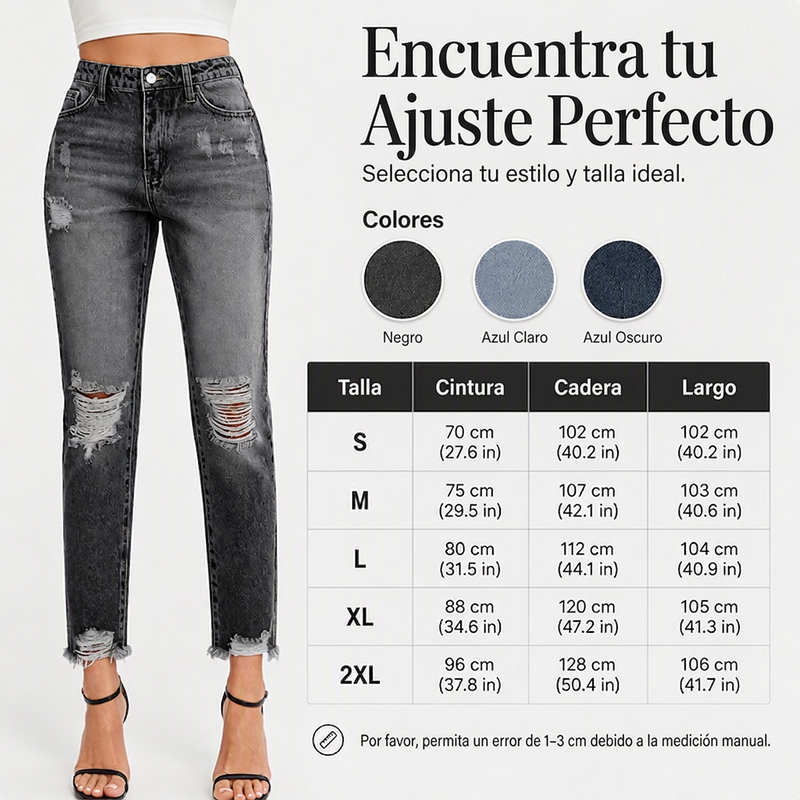 👖✨ Vaqueros Rotos Desgastados Retro para Mujer – Estilo Vintage, Ajuste Cómodo y Look Casual con Mucha Personalidad
