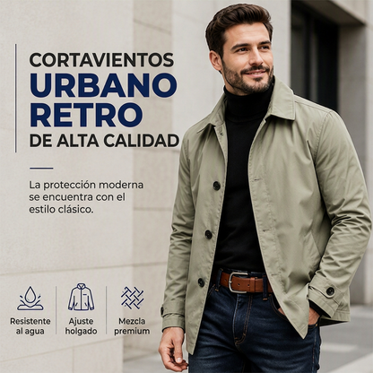 Gabardina impermeable de media longitud para hombre