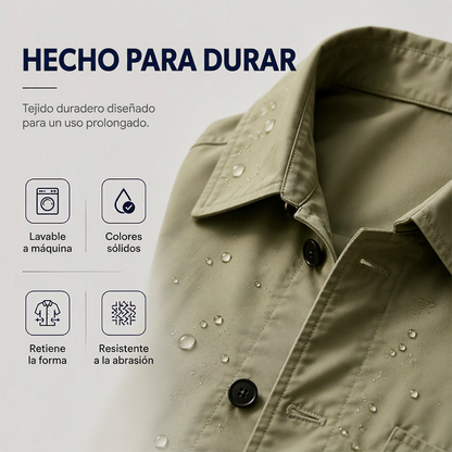 Gabardina impermeable de media longitud para hombre