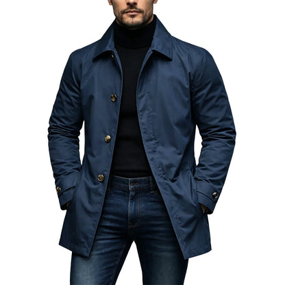Gabardina impermeable de media longitud para hombre
