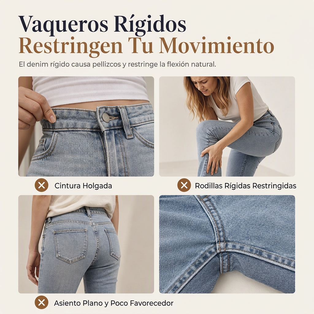 Vaqueros de mezclilla acampanados retro de cintura alta para mujer
