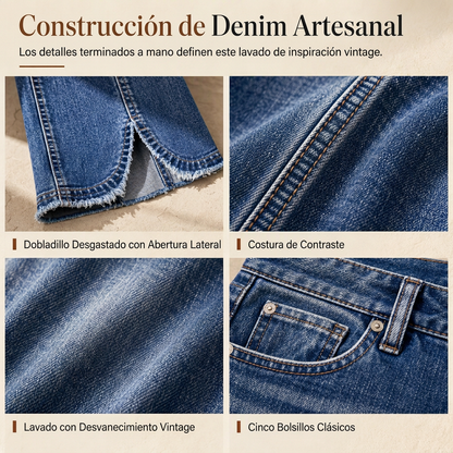 Vaqueros de mezclilla acampanados retro de cintura alta para mujer