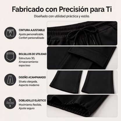 ⏰🔥 ¡50% OFF POR TIEMPO LIMITADO! 👖 Pantalones Cargo Acampanados de Talle Alto para Mujer – Ajuste Favorecedor, Bolsillos Funcionales y Estilo Moderno