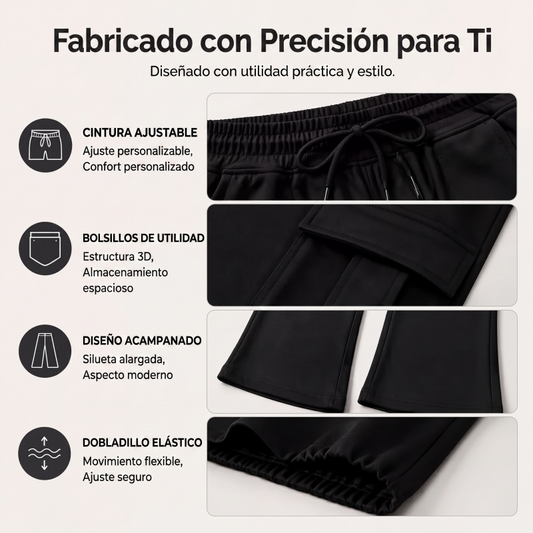 ⏰🔥 ¡50% OFF POR TIEMPO LIMITADO! 👖 Pantalones Cargo Acampanados de Talle Alto para Mujer – Ajuste Favorecedor, Bolsillos Funcionales y Estilo Moderno