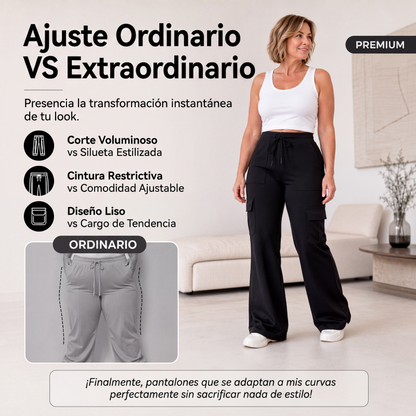 ⏰🔥 ¡50% OFF POR TIEMPO LIMITADO! 👖 Pantalones Cargo Acampanados de Talle Alto para Mujer – Ajuste Favorecedor, Bolsillos Funcionales y Estilo Moderno
