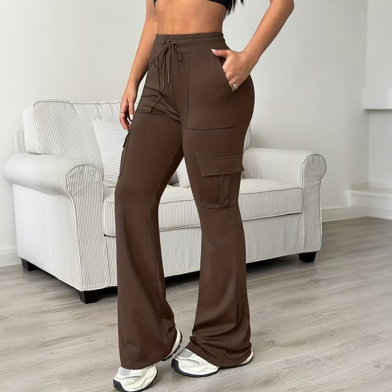 ⏰🔥 ¡50% OFF POR TIEMPO LIMITADO! 👖 Pantalones Cargo Acampanados de Talle Alto para Mujer – Ajuste Favorecedor, Bolsillos Funcionales y Estilo Moderno