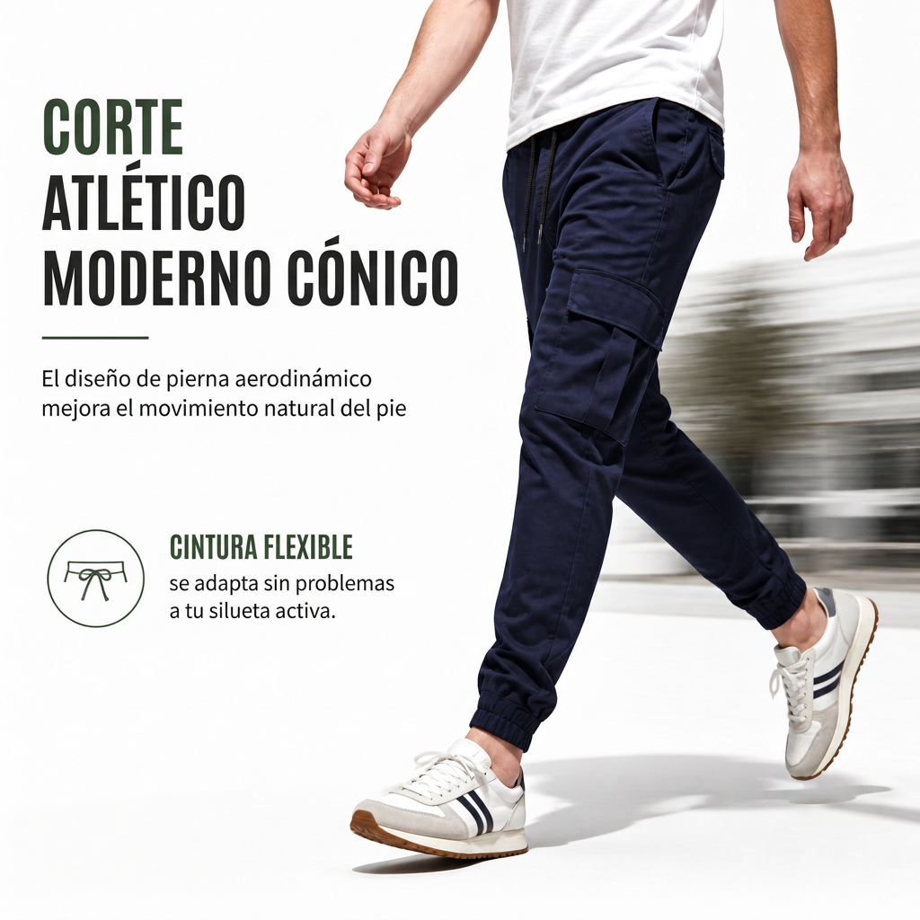 👖 Pantalones Cargo Jogger para Hombre – Corte Cónico, Múltiples Bolsillos y Comodidad Todo el Día