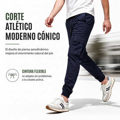 👖 Pantalones Cargo Jogger para Hombre – Corte Cónico, Múltiples Bolsillos y Comodidad Todo el Día