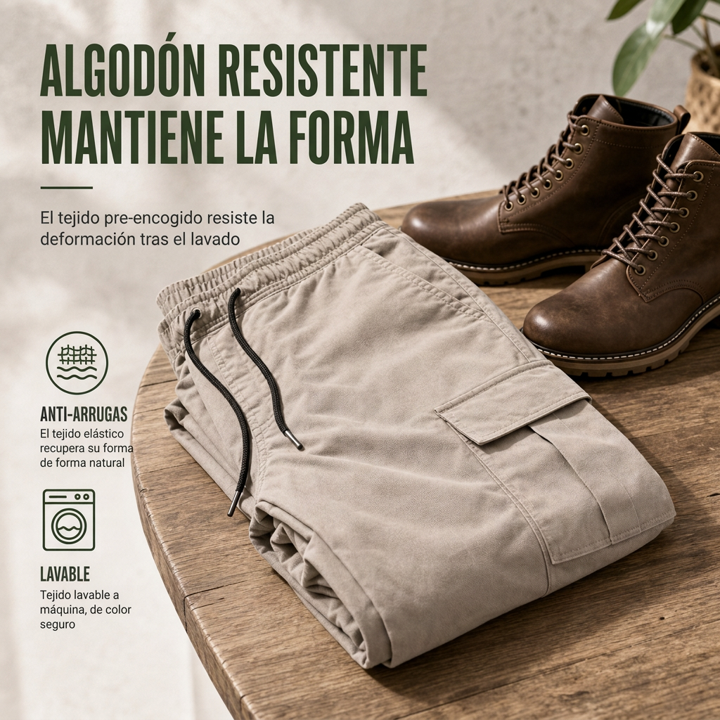 👖 Pantalones Cargo Jogger para Hombre – Corte Cónico, Múltiples Bolsillos y Comodidad Todo el Día