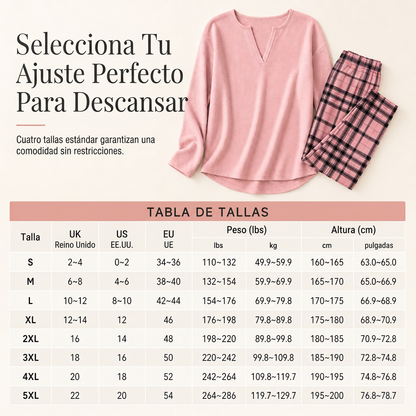 Conjunto de top de punto y leggings a cuadros para mujer