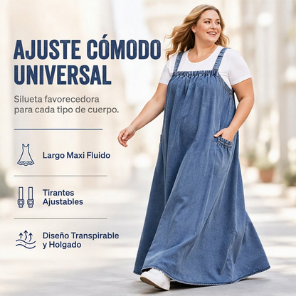 ⏰🔥 ¡50% OFF POR TIEMPO LIMITADO! 👗 Vestido Maxi Denim Oversize para Mujer – Comodidad Relajada, Estilo Moderno y Ajuste Favorecedor Diario ✨