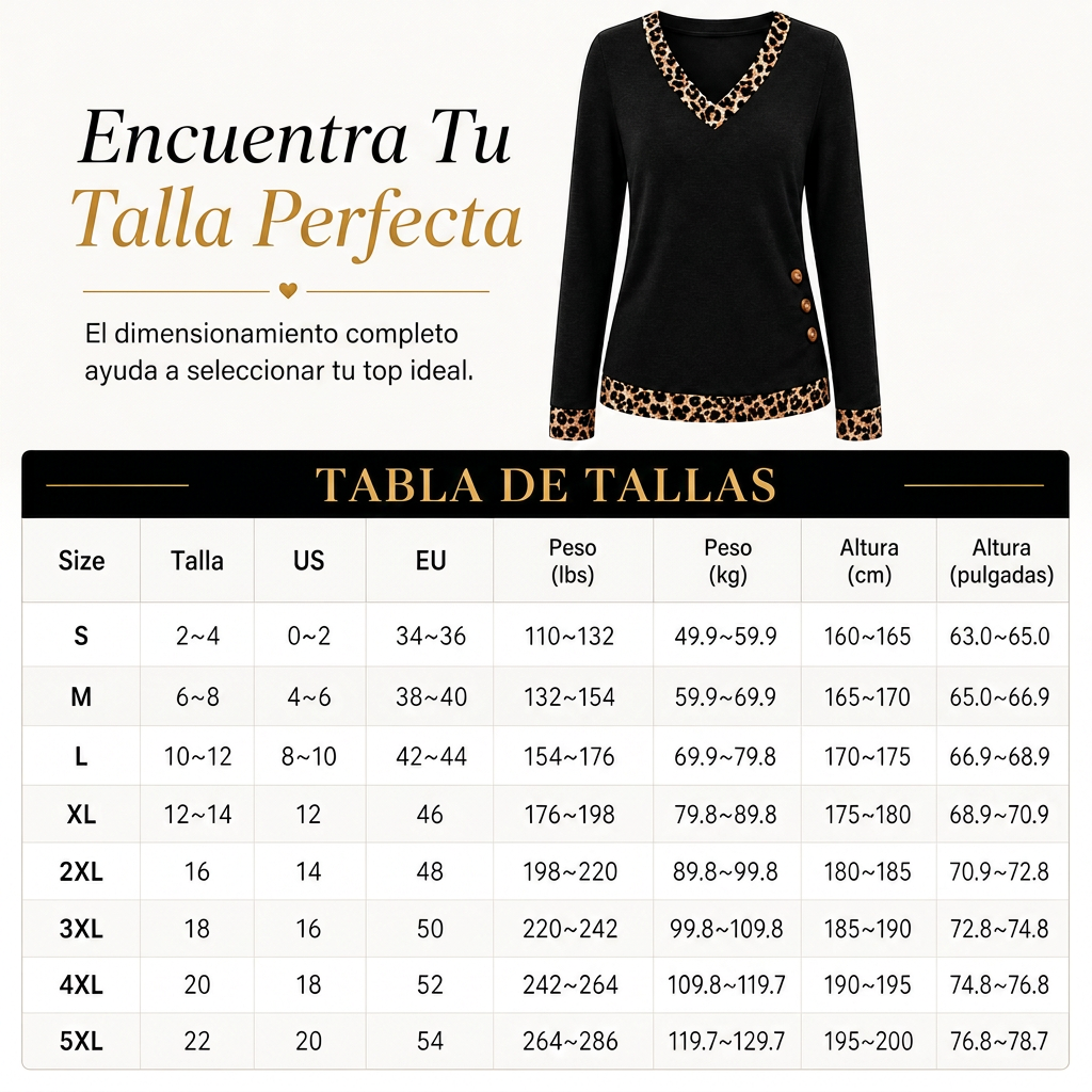 Top de punto de manga larga con cuello en V para mujer