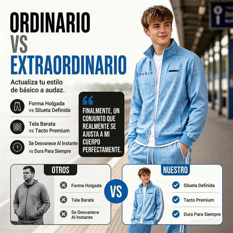 🔥 ¡50% OFF POR TIEMPO LIMITADO! 🧥 Conjunto Deportivo de Chaqueta y Pantalón con Estampado Geométrico para Hombre – Moderno, Cómodo y Casual ✨