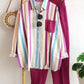 Traje casual a rayas de colores de 2 piezas