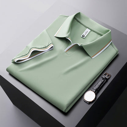 Camisa de manga corta de seda informal de negocios para hombre