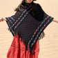 Chal retro con borlas para mujer