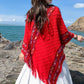 Chal retro con borlas para mujer