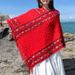 Chal retro con borlas para mujer