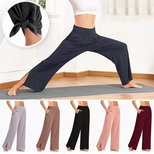 Pantalones de chándal de yoga sueltos casuales de pierna ancha para mujer