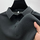 Camisa de manga corta de negocios delgada transpirable de seda de hielo para hombres