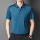 Camisa de seda de hielo de alta elasticidad resistente a las arrugas para hombre