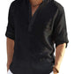 Ventas calientes - Camisa de manga larga de lino de algodón para hombres