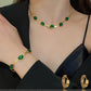 el mejor regalo 🔥Collar esmeralda Pendientes Pulsera