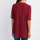 Camisa casual de mujer con cremallera y cuello en V- Compre 3 envío gratis?