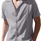 Camisa informal de manga corta de lino suelta para hombre