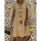 ?Promoción por tiempo limitado - 30% OFF?2023 Vestido midi de algodón y lino con cuello en V más vendido