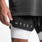 Pantalones cortos de doble capa para deportes de ocio de fitness muscular