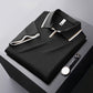 Camisa de manga corta de seda informal de negocios para hombre